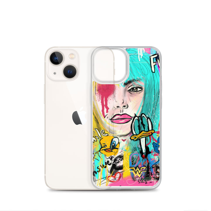 Abstract blue hair Case for iPhone®