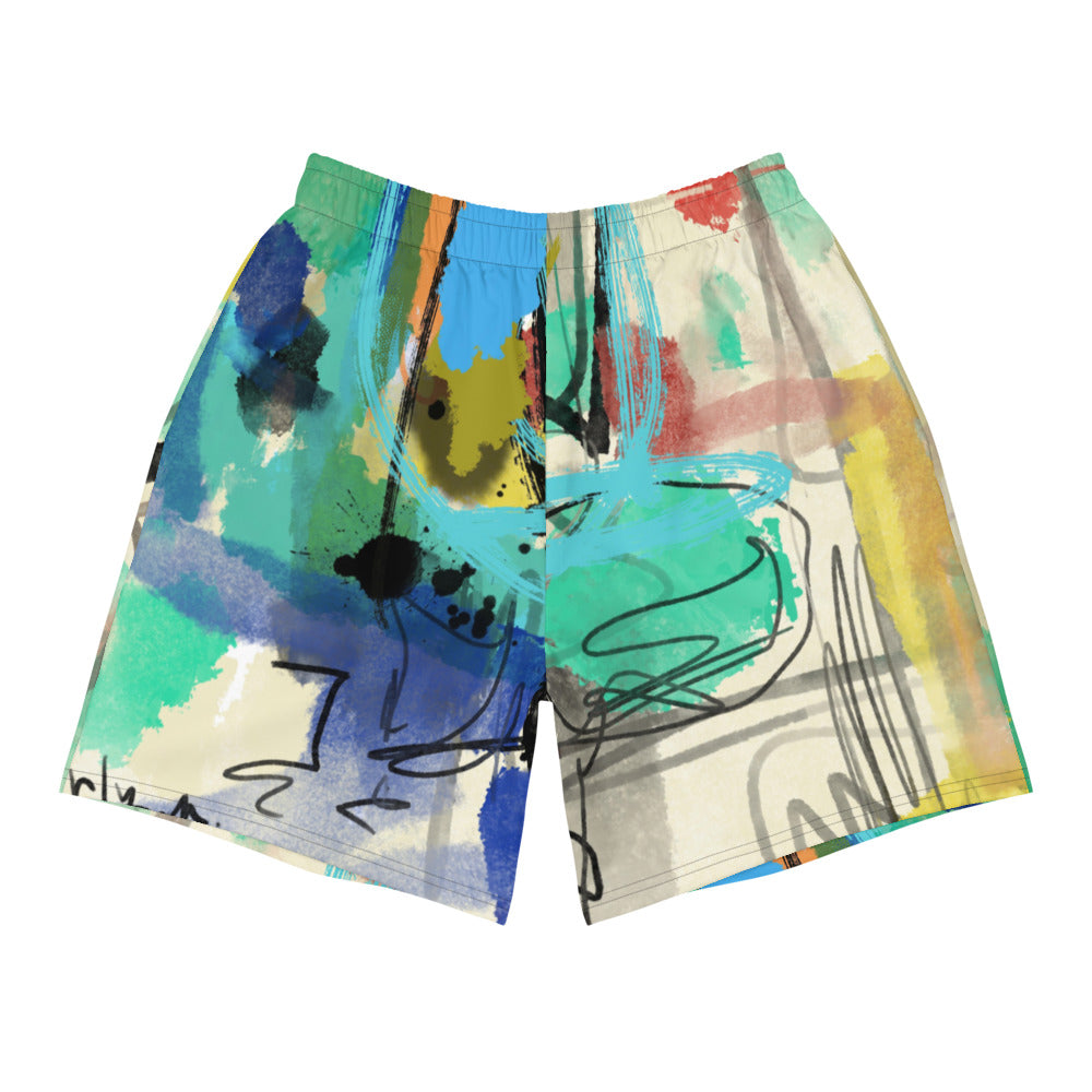 Abstract Athletic Long Shorts